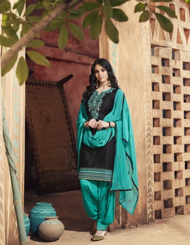 Designer Semi Stitched Patiala Salwar Suits