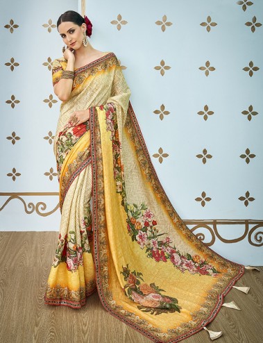 Designer Party Wear Banarasi Silk Saree 