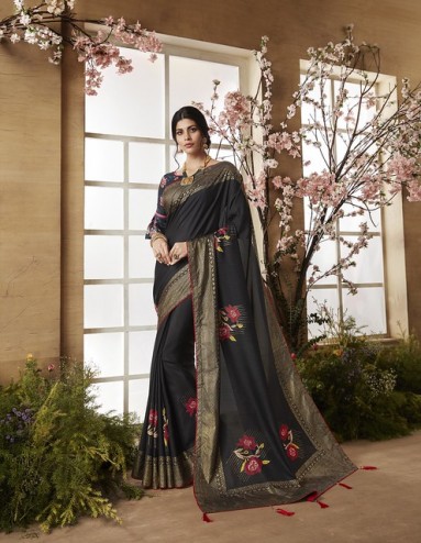 Printed Designer Casual Wear Dola Silk Saree