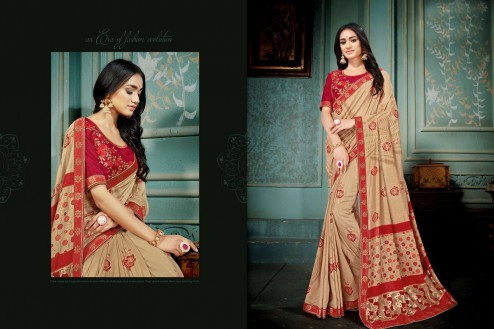 Designer Casual Wear Vichitra Silk Saree