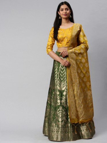 Designer Traditional Wear Banarasi Jacquard Silk Lehenga Choli