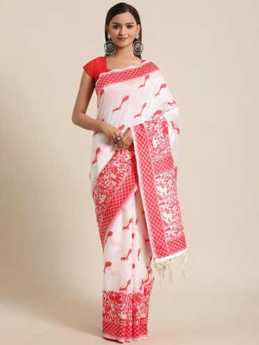 Designer Casual Wear Bhagalpuri Silk Saree