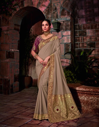 Heavy Designer Traditional Party Wear Satin Silk Saree
