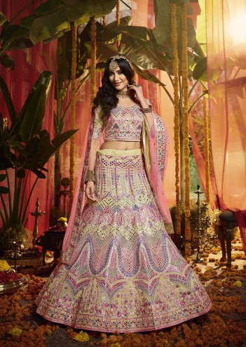 Heavy Designer Bridal Wedding Wear Pure Organza Lehenga Choli