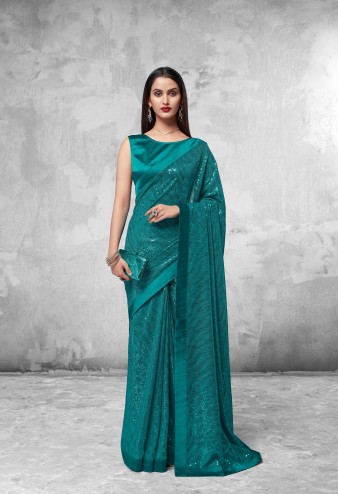 Latest Designer Party Wear Blooming Georgette Saree