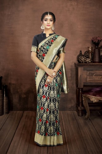 Banarasi Designer Party Wear Poly Silk Saree