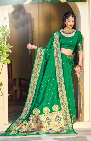 Designer Party Wear Banarasi Soft Silk Saree