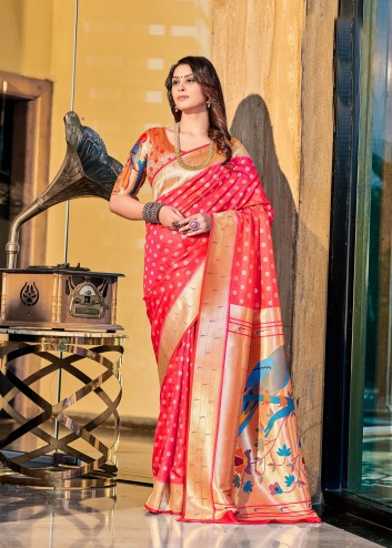 Latest Designer Party Wear Pure Paithani Silk Saree