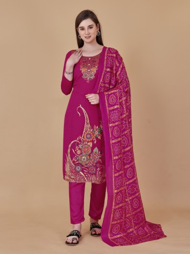 Latest Designer Party Wear Banarasi Meenekari Jacquard Salwar Suit