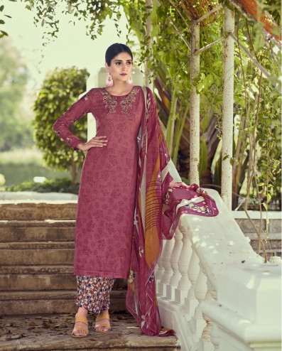 Latest Designer Party Wear Pure Cotton Satin Salwar Suit