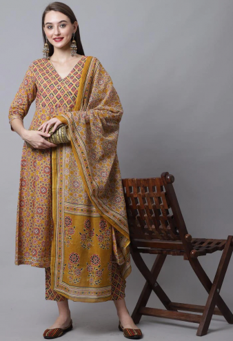 Traditional Function Wear Cotton Readymade Suit