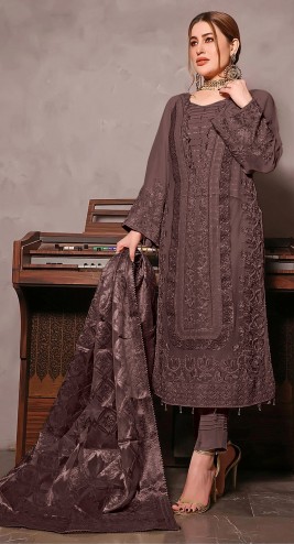 Designer Function Wear Embroidery Faux Georgette Salwar Suit