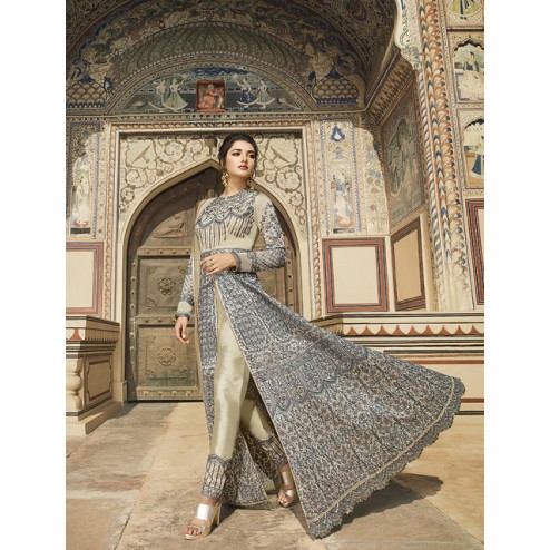 Heavy Designer Embroiderd Anarkali Suit With Two Bottom