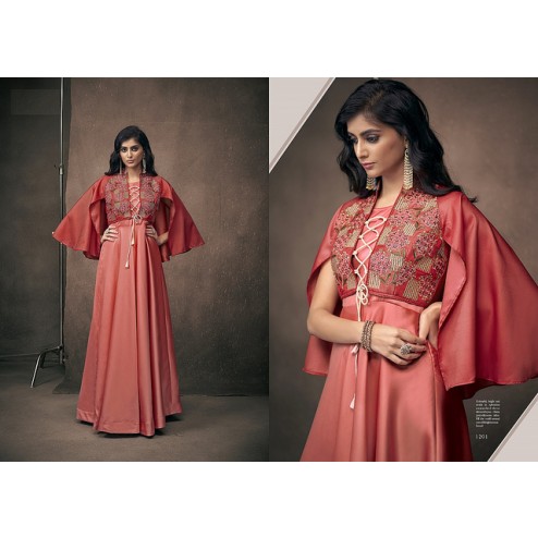 Party Wear Triva Satin Silk Gown 