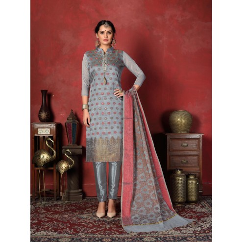 Designer Party Wear Banarasi Silk Salwar Suit