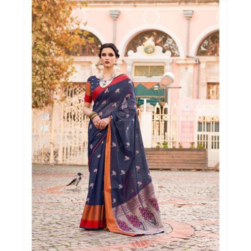 Casual Wear Designer Pure Linen Silk Saree