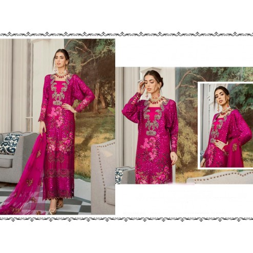 Designer Butterfly Net Embroidred Salwar Suit
