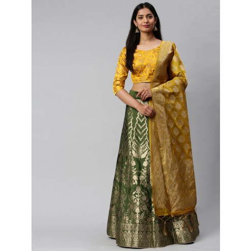 Designer Traditional Wear Banarasi Jacquard Silk Lehenga Choli
