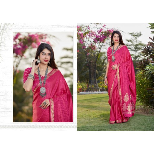 Designer Banarsi Satin Silk Party Wear Saree