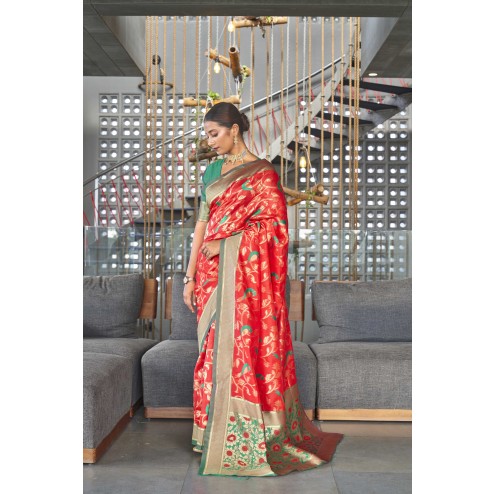 Traditional Kanjeevaram Woven Designer Silk Saree