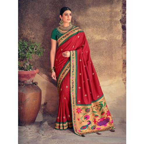 Designer Traditional Wear Two Tone Silk Saree