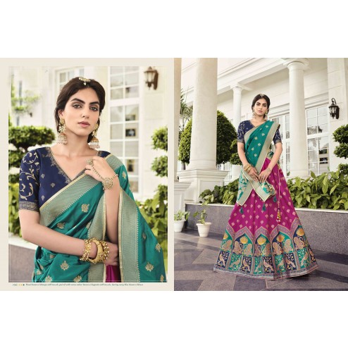 Designer Wedding Wear Banarasi With Tassels Lehenga Choli