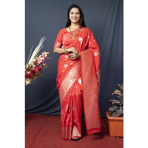 Latest Designer Party Wear Soft Banarasi Silk Saree