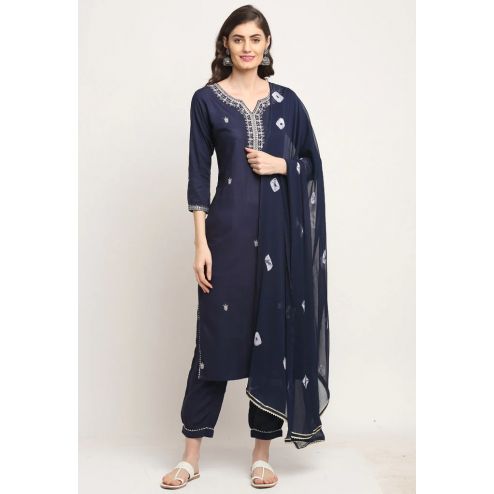 Latest Designer Party Wear Readymade Pure Cambric Cotton Suit