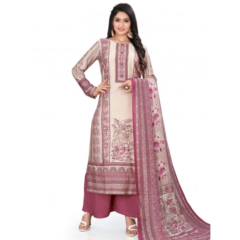 Allover Contrast Floral Resham Thread Work With Sequin & Crosia Lace