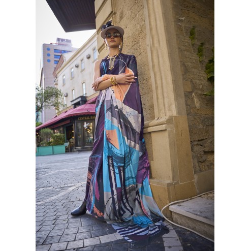 Designer Party Wear Printed Pure Silk Saree