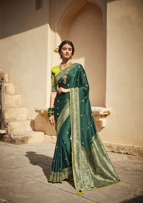 GREEN SAREES LOOK FOR PARTY