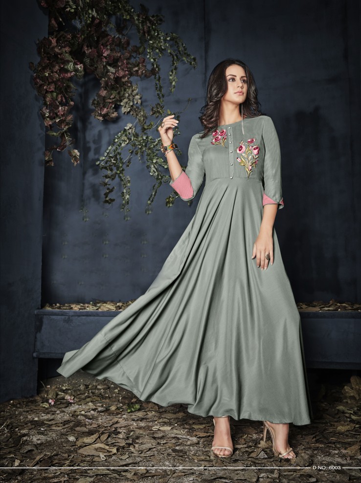 Sage Green Evening Gown | Sage Green Embroidered Party Wear Gown | Saira's  Boutique