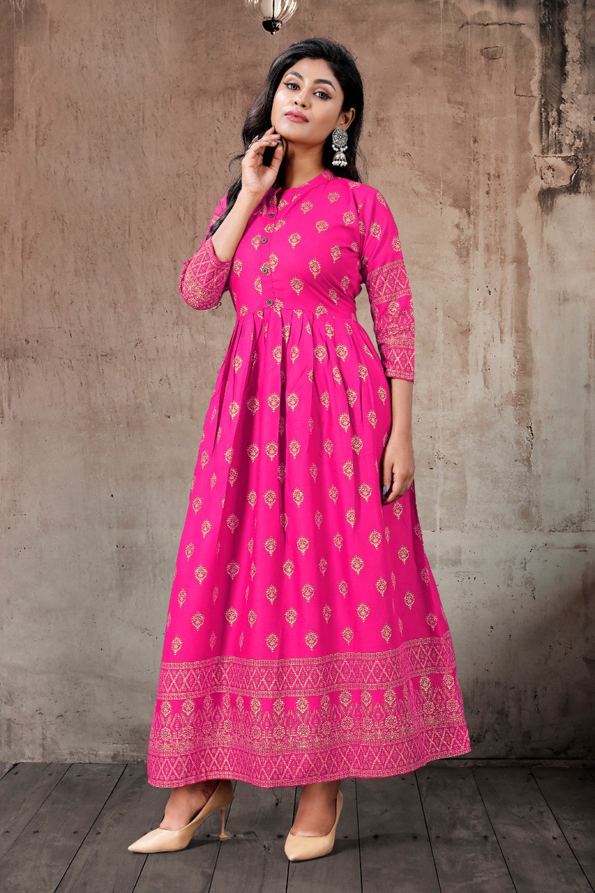 Indian Anarkali Kurti With Dupatta Designer Flared Gown Wedding Partywear  Gown | eBay