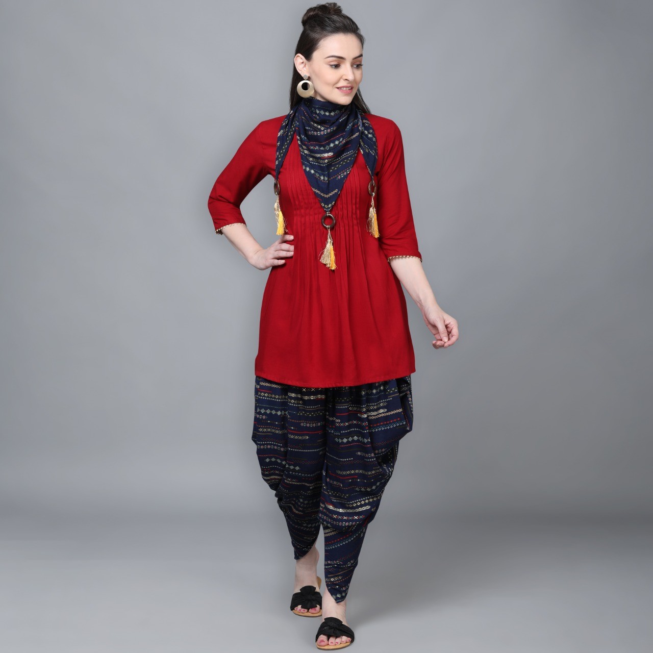 The Denim Love - Soft Denim Anarkali Kurti With Silk Stole Collection –  BeYoutiful Boutique