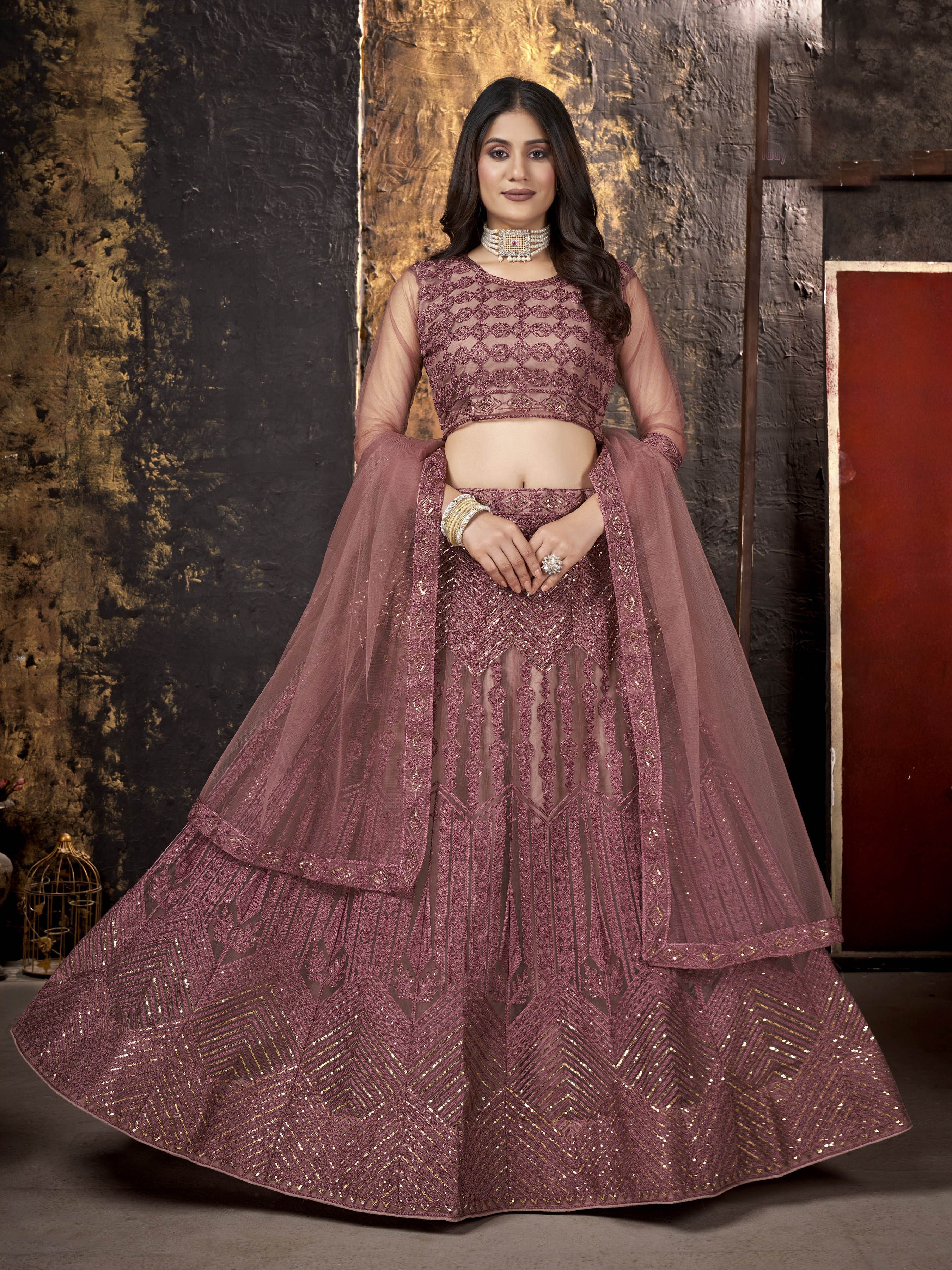 Divine Teal and Baby Pink Colored Designer Lehenga Choli, Shop wedding  lehenga choli online