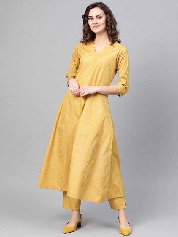 Beauteous Light Yellow Long Kurti | Kurti designs, Cotton kurti designs,  Kurta designs women