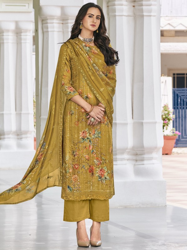 Linen Suit  Embroidered stitched salwar kameez hand stone work for EID £25 