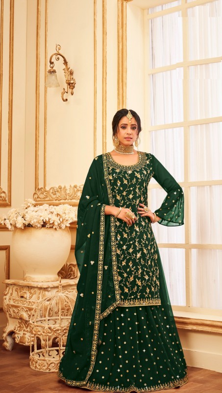 Expensive | $121 - $302 - Firozi Lehenga Style Khatli Work Salwar Kameez  and Firozi Lehenga Style Khatli Work Salwar Suits online shopping