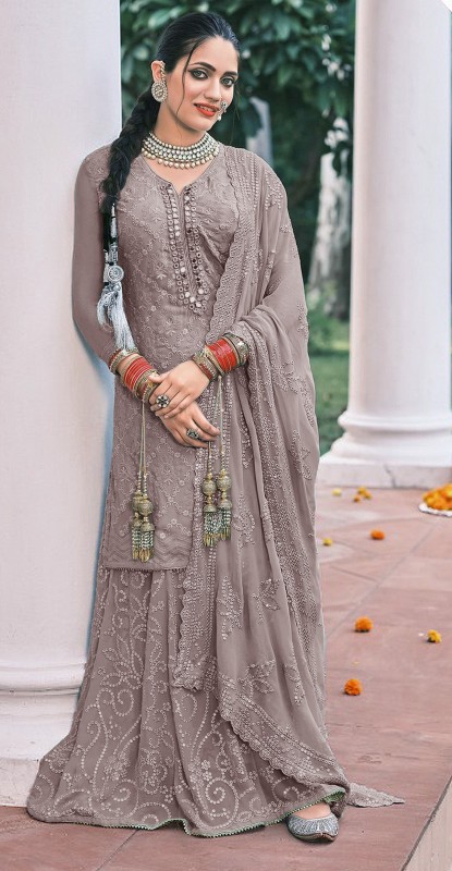 Drasti Dhami Designer Embroidery Lehenga Style Salwar Suit In Navy Blue