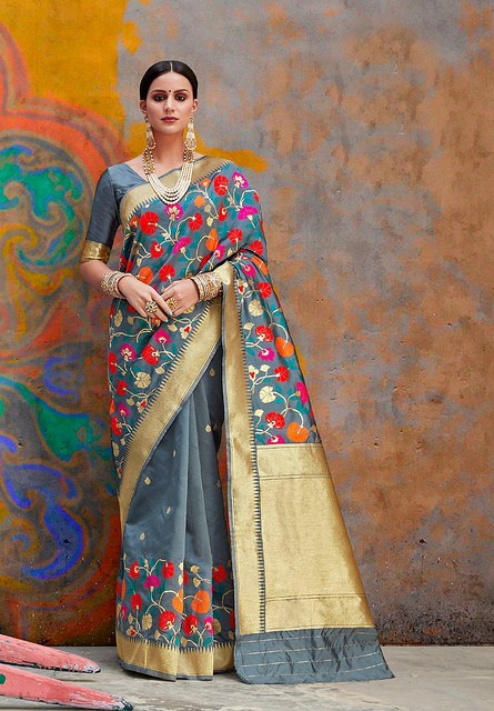 Buy AJATVA Dola silk saree with beautiful digital Prints all over saree  Online at Best Prices in India - JioMart.